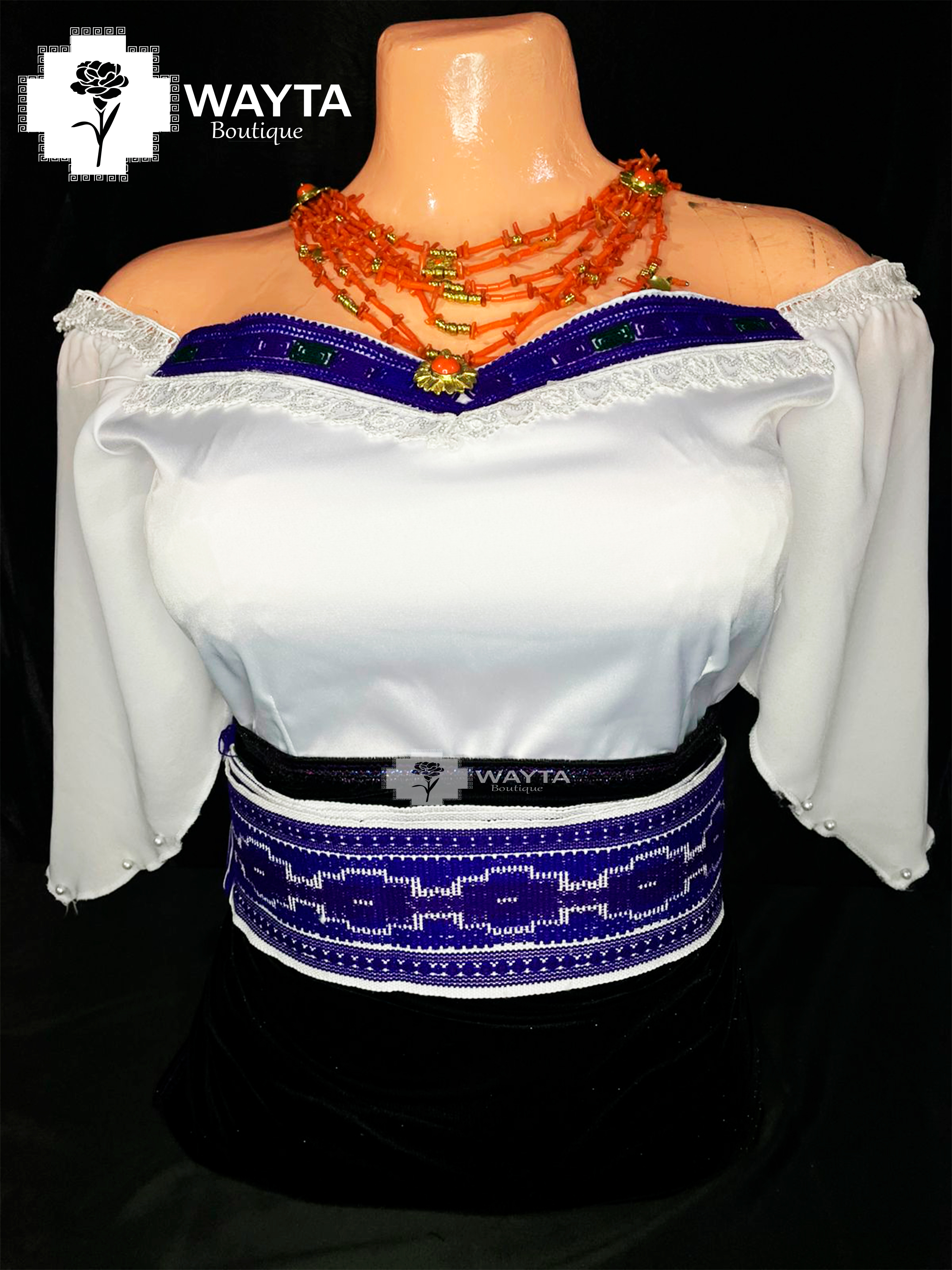 BLUSA - Bordado a máquina un toque de tul en los hombros manga larga súper suave y cómodo