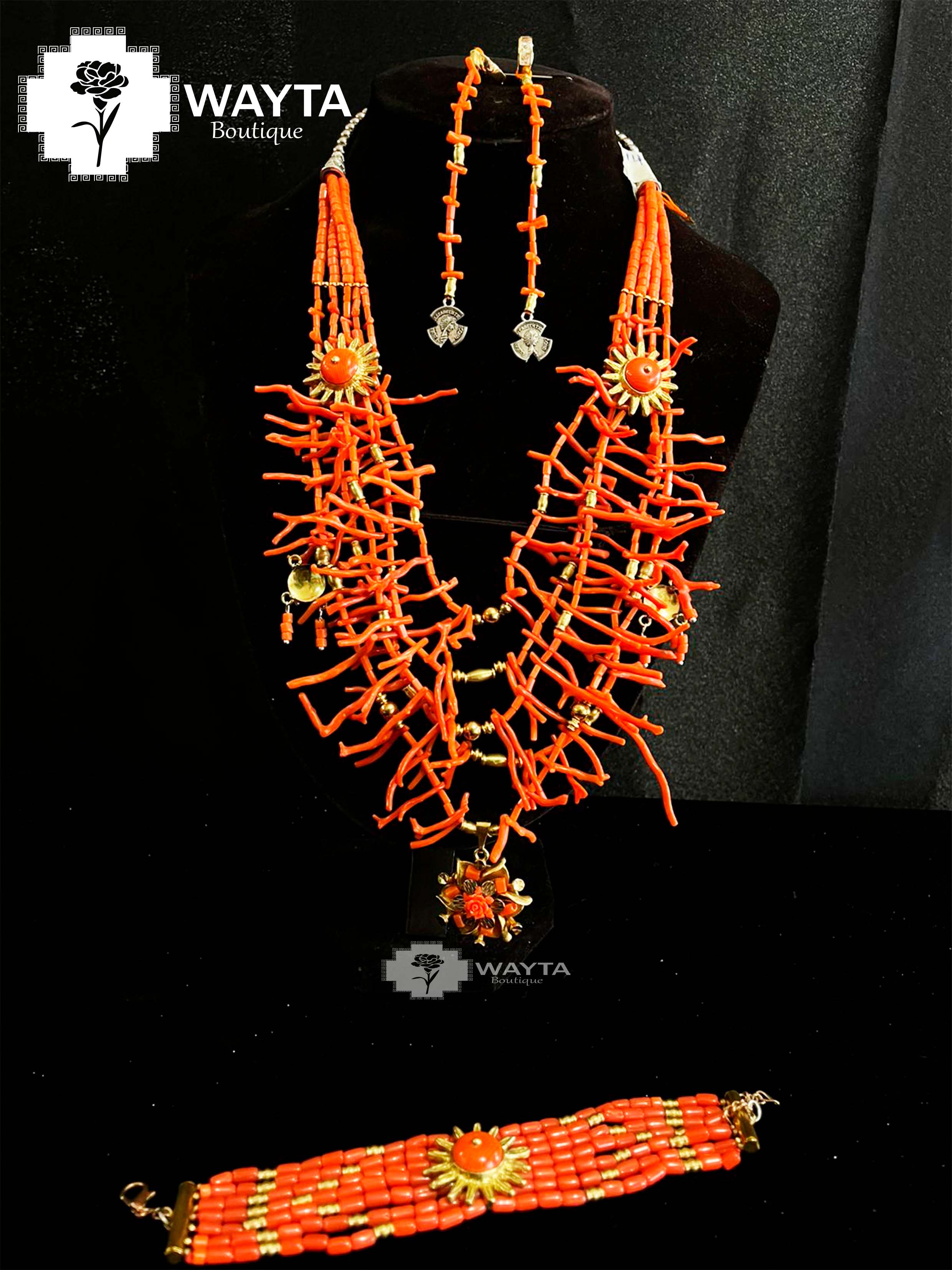 WALLKA CACHO CORAL ESCALADA CON TOQUES DE BRONCE MÁS MANILLA ✨🌺